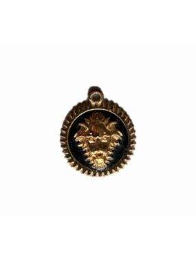 Women's Gold and Black Lion Head Pendant Necklace